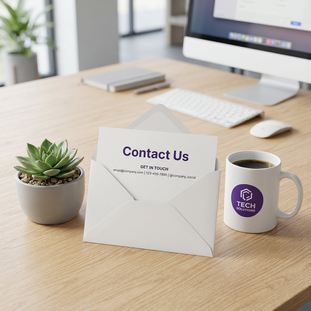 Contact envelope illustration mockup