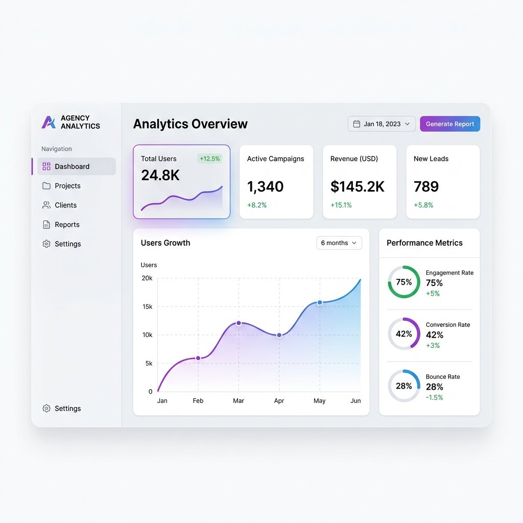 Digital Agency Analytics Dashboard Preview